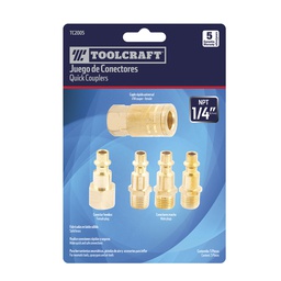 [TC2005] COPLES PARA MANGUERA 1/4&quot; LATON JUEGO 5 PIEZAS