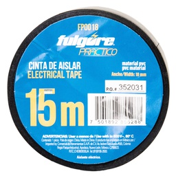 [FP0018 IN HOUSE ] CINTA DE AISLAR NEGRA 15 M  BLISTER