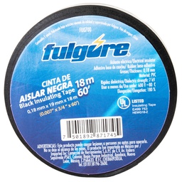 [FU0700 IN HOUSE ] CINTA DE AISLAR NEGRA 18 M