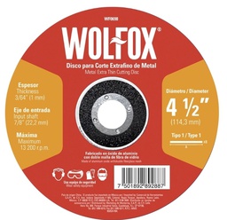 [WF0698 IN HOUSE ] DISCO CORTE METAL EXTRAFINO 4 1/2" 1MM