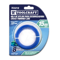 [TC3216] HILO DE NYLON P/DESBROZADORA1.65MM (.065") 15M BLISTER