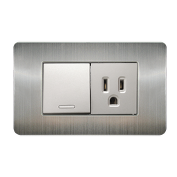 [8841905] APAGADOR Y CONTACTO CON PLACA DE ACERO INOXIDABLE 36 MM