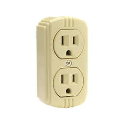 [8810250] CONTACTO DOBLE ATERRIZADO MARFIL PARA SOBREPONER