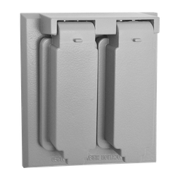 [8800465] PLACA DUPLEX DE ALUMINIO CON TAPA PARA INTEMPERIE PARA CAJA CUADRADA 4 ½” X 4 ½”