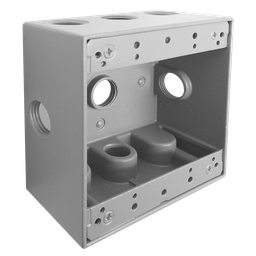 [9840057] CAJA CUADRADA DE ALUMINIO 4” X 4” CON 9 ORIFICIOS DE 1/2”