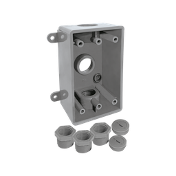 [CAPR719V] CAJA RECTANGULAR NO METALICA 3 ORIFICIOS ROSCADOS DE 1/2” o 3/4”  VERDE