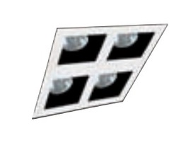 [A1F-0S7S0-G-B3-04] CARCASA CUADRADA DE EMPOTRAR 4 SALIDAS GU10 BLANCO