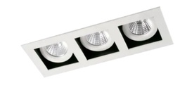 [AFL72A-3] LUMINARIO CUADRADO DE EMPOTRAR LED 3 SALIDAS DIRIGIBLE ESPECULAR CON REFLECTOR CIRCULAR BLANCO 3X6.5 W 110-240 V~ 60 Hz 3 000 K 1 550 lm