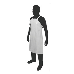 [DD-11353PESP] MANDIL BLANCO DE CHAROL CALIBRE 16 CORTE COMPLETO DE 0.70 X 1.10 MTS. COSIDO CON