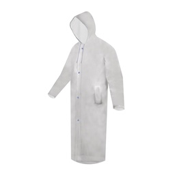 [ECO-1220MD] GABARDINA IMPERMEABLE TRANSPARENTE SELLADA LARGA M.