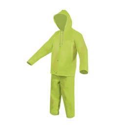[ECO-1221HVGD] JUEGO IMPERMEABLE TRASLUCIDA  VERDE ALTA VISIBILIDAD TALLA GRANDE