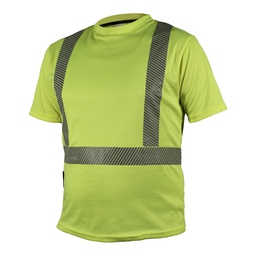 [ECO-110AMCRXG] CAMISA ECOFRIENDLY CUELLO REDONDO AMARILLA C/REFLEJANTE T XG.