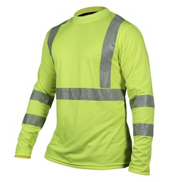 [ECO-111AMCRGD] CAMISA ECOFRIENDLY MANGA LARGA CUELLO REDONDO AMARILLA C/REFLEJANTE T-GD.