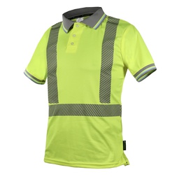 [ECO-120AMCR2XG] CAMISA ECOFRIENDLY TIPO POLO AMARILLA C/REFLEJANTE T-2XG.