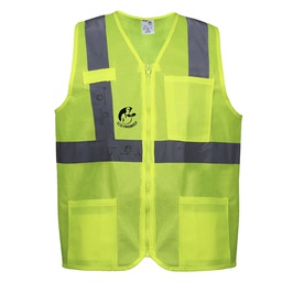 [ECO-1020AMCR2XG] CHALECO ANSI TIPO R CLASE 2, ECOFRIENDLY AMARILLO HI-VIS, C/REF GRIS DE 2" Y ZIPPER FRONTAL. T-2XG.