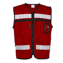 [SR-2030GUCRGD] CHALECO RESCATISTA CERRADO GUINDO 100% ALGODON C/ REF TALLA GD