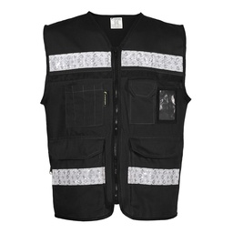 [SR-2030NECRXG] CHALECO RESCATISTA CERRADO NEGRO 100% ALGODON C/ REF TALLA XG