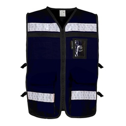 [ECO-2040AZCRGD] CHALECO AZUL  ABIERTO TIPO RESCATISTA LIGERO CLASE II TALLA GD