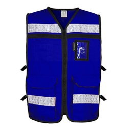 [ECO-2040AZRCRXG] CHALECO AZUL REY ABIERTO  TIPO RESCATISTA LIGERO CLASE II TALLA XG
