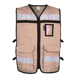 [ECO-2040BGCRMD] CHALECO  BEIGE ABIERTO TIPO RESCATISTA LIGERO CLASE II TALLA  MD