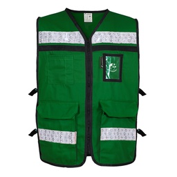 [ECO-2040VCR2XG] CHALECO VERDE ABIERTO TIPO RESCATISTA LIGERO CLASE II TALLA 2XG