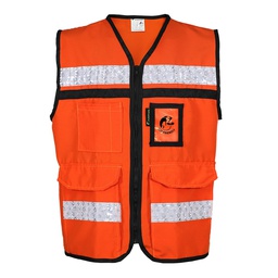 [ECO-2050ANCRCH] CHALECO ANARANJADO CERRADO TIPO RESCATISTA LIGERO CLASE II TALLA CH