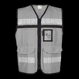 [ECO-2050GCRMD] CHALECO GRIS CERRADO  TIPO RESCATISTA LIGERO CLASE II TALLA MD