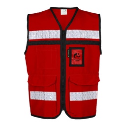 [ECO-2050RCRXG] CHALECO ROJO CERRADO  TIPO RESCATISTA LIGERO CLASE II TALLA XG