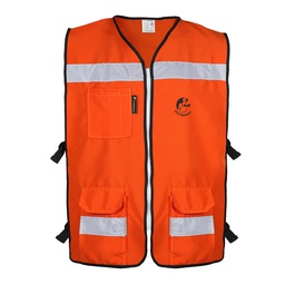 [ECO-3040ANCRMD] CHALECO RESCATISTA ABIERTO ANARANJADO ALGODON/POLIESTER CON REFLEJANTE TALLA MD