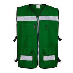 [ECO-3040VCRXG] CHALECO RESCATISTA ABIERTO VERDE ALGODON/POLIESTER CON REFLEJANTE TALLA XG