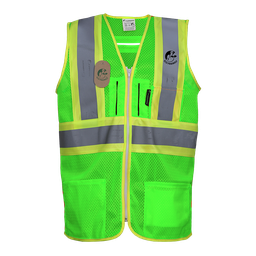 [ECO-1310VCRV] CHALECO DE MALLA TIPO JERSEY ECOFRIENDLY VERDE, ANSI TIPO R CLASE 2, PARA ARNES C/REF BICOLOR 3", UNITALLA