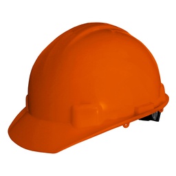 [ECO-2017ANK] CASCO MATRACA ECOFRIENDLY TIPO 1, CLASE E, SUSP. PLASTICA/TEXTIL 6 PUNTOS ANARANJADO