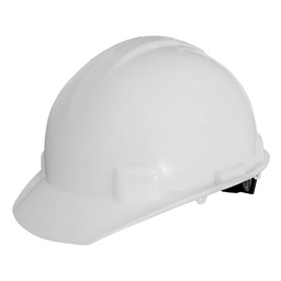 [ECO-2017BK] CASCO MATRACA ECOFRIENDLY TIPO 1, CLASE E, SUSP. PLASTICA/TEXTIL 6 PUNTOS BLANCO