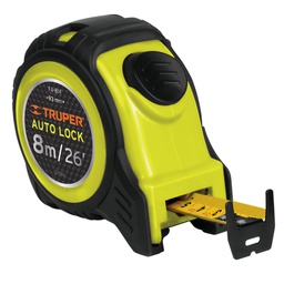 [10749] Flexometro Auto-Lock contra impactos 8 m cinta 25 mm, Truper
