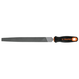 [11237] Lima plana bastarda 10' con mango doble inyeccion, Truper