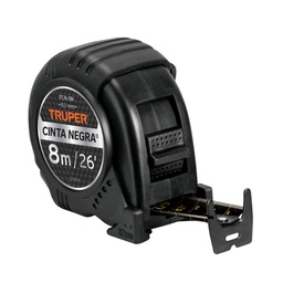 [11747] Flexometro contra impactos 8 m, Cinta Negra 25 mm, Truper