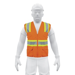 [13475] Chaleco de seguridad naranja max visibilidad y 6 bolsas