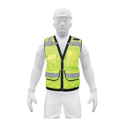 [13483] Chaleco seguridad reforzado verde con bolsas, G, Expert