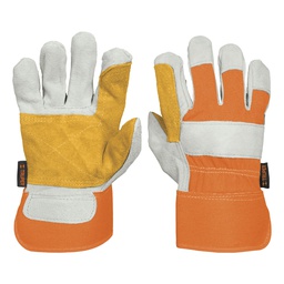 [14246] Guantes de carnaza y loneta, con refuerzo, unitalla, Truper