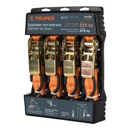 [101742] Juego de 4 sujetadores con matraca carga maxima 675 kg