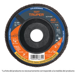 [15703] Disco 4-1/2' laminado respaldo plastico grano 80 centro 7/8'
