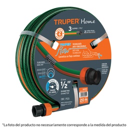[16051] Manguera 1/2'reforzada 3 capas 15 m conexiones plasticas