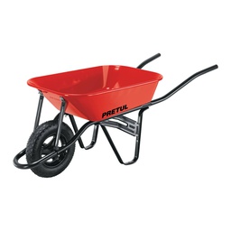 [20675] Carretilla 3.5 ft3 roja Neumatica, bastidor tubular, Pretul