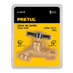 [23145] Llave para manguera, de laton 100 g 1/2', en blister, Pretul
