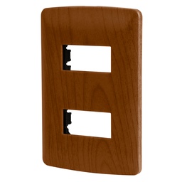 [46393] Placa 2 modulos de ABS, linea Italiana, acabado madera