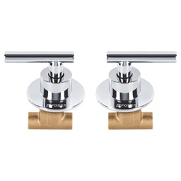 [46780] Juego llaves empotrar soldables, palanca cromo, Tubig