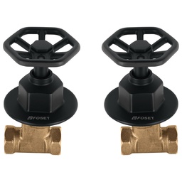 [46785] Juego llaves empotrar roscables, volante negro, Tubig