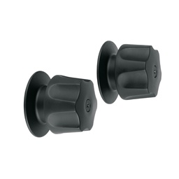 [46881] Juego de 2 manerales hex. metalicos negro p/regadera, Basic