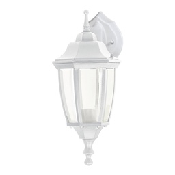 [47290] Arbotante tipo farol tradicional suspendido p/exterior, bco.