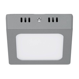 [47446] Luminario LED tipo plafon 6 W, cuadrado, luz de dia, gris
